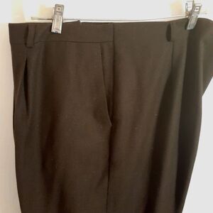 Talbots Women's 20 brown Dress Pants wide leg Wool Made In Italy 32 Inseam
